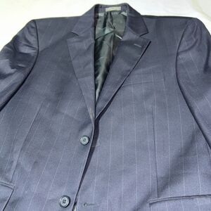 Loro‎ Piana Blazer Sportcoat Mens Size 40R 100% Wool Blazer Black Pinstripe
